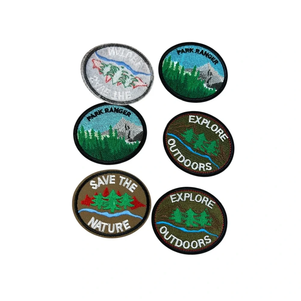 Set of 5 Nature Explorer Park Ranger Embroidered‎ Patches Iron On Sew On